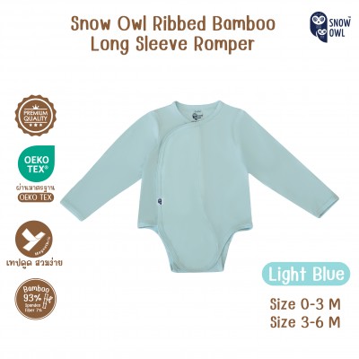 Snow owl Long Sleeve Romper ชุดแขนยาว-ขาสั้น  3-6 เดือน - Light Blue